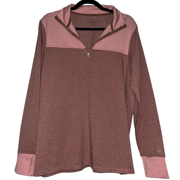 Cuddl Duds Pink/Mauve 1/4 Zip Pullover - Picture 1 of 4